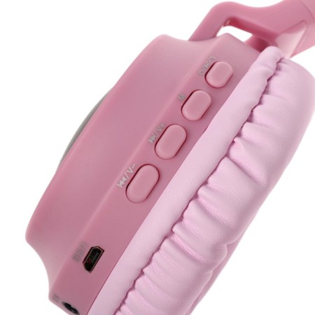 Hoco W27 headphones, wireless, invoices, microphone, BT 5.0, 300 mAh, backlight, pink-4