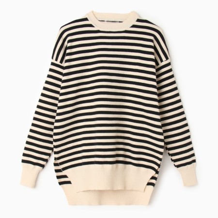 Female jumper, black/milk color, size 46-50