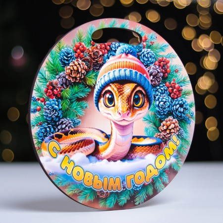 Board cutting souvenir "Symbol of the year. Master in a hat", D-25.5cm-1