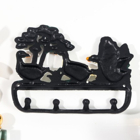 Hooks decorative cast iron "Three white goose" Color 20x3x24 cm-2