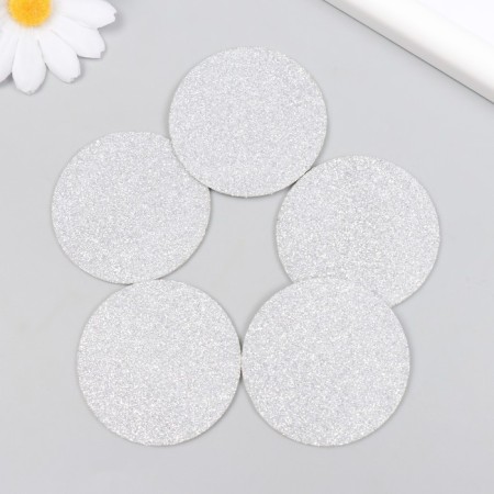 Decor "Snow Com" silver foam glitter 5 cm (set 5 pcs)-2