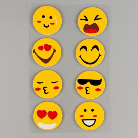 A set of stickers from EVA "Smiley", 8 pcs., Mix