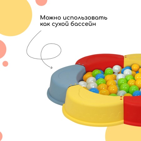 Sandbector is a nursery plastic, without a cover, 147 × 147 × 18 cm, mix, "chamomile"-2