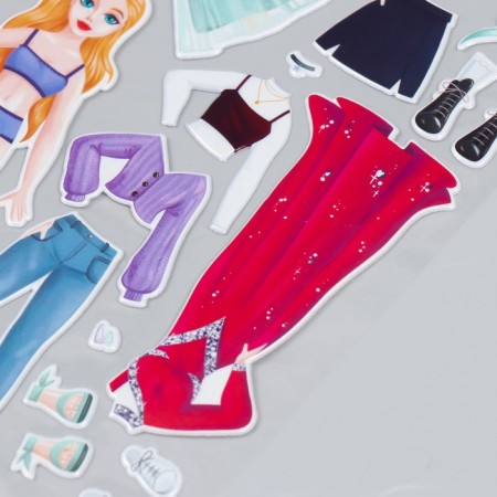 Plastic sticker "Dress the doll. Everyday and evening" 15x20 cm-1