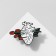 Heart icon with tulips, colored in ferrous metal