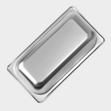 Gastrootiness 1/3 of stainless steel, 200 mm, 32.7 × 17.6 × 20 cm, thickness 0.8 mm-3