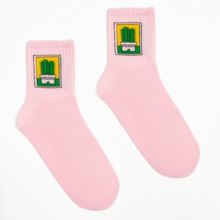 Women's socks minku "Cactus", pink color, size 36-37 (23 cm)