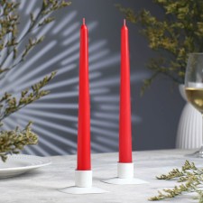 A set of antique candles, 2.3x 24.5 cm, 5 hours, 55 g, 2 pieces, red