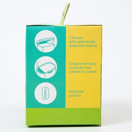 Container for storage of baby food "Crown", 360 gr., Green color-5