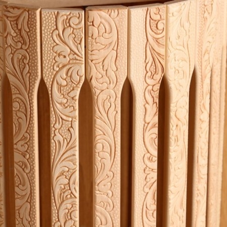 The lampshade is wooden, semicircular "Russian patterns" 29.5x 23x16 cm-2