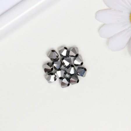 Busy glass, 8 mm, 13 pcs. silver