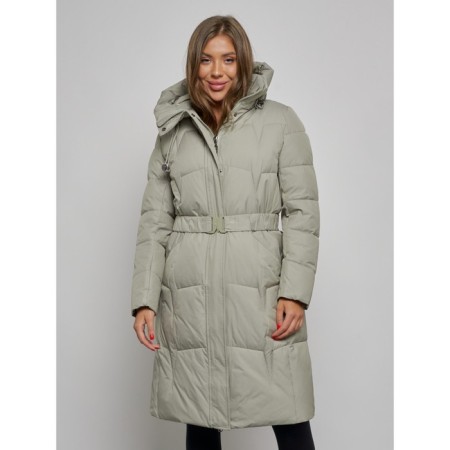 Coat insulated winter female, size 44, green color-7