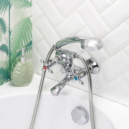 BUNE BAOU BA5318-2-B702 bath, pour 105 mm, shower set, brass, chrome-1