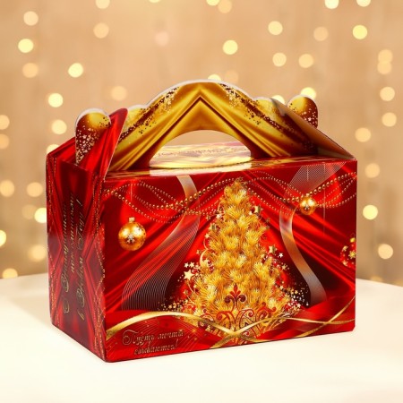 Gift box "Festive silk in red" New Year's suitcase average 20 x 12 x 19