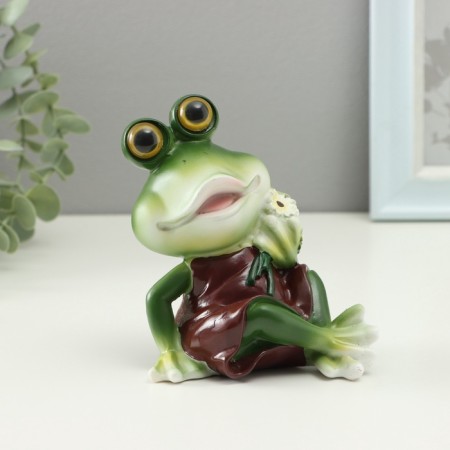 Figure "Frog with chamomile" 7x9.5x11.5cm