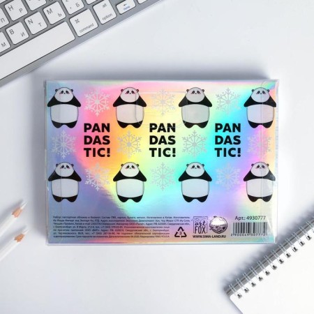 Gift set: a holographic notebook and cover of Snow Panda-8
