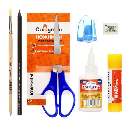 Labor folder A4, 335 x 260 x 60 mm, with handles, textiles, PVC, with a filling of 13 items, calligrata, PTR-111, "pencils"-13