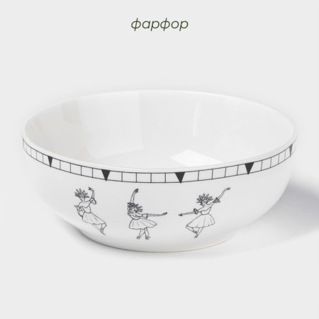 Saladnik New Year's Dolyana "FALIC TALE", 580 ml, 15.5 × 6 cm, ceramics, white color-1