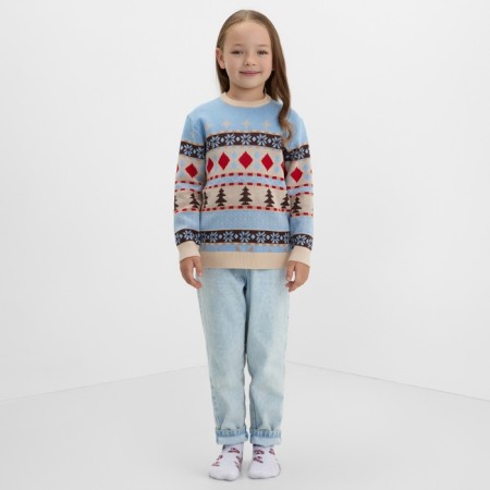New Year. Knitted children's katan scandinavia size 32 (110-116 cm), blue-7