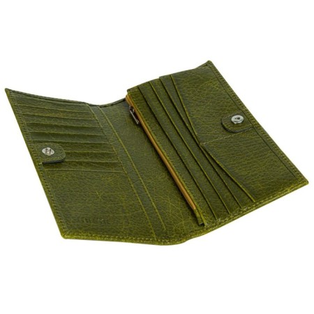 A button wallet, department for bills/coins/maps (11), swamp color 9.5x18.6x2cm-1