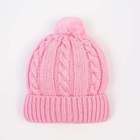 Hat for girls, pink color, size 52-54