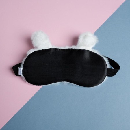 Sleeping mask "hare", white color-1