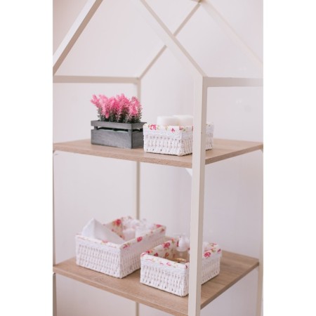 Set of storage baskets, manual weaving, 3 pcs: from 19 × 13 × 8 cm to 26 × 20 × 11 cm, white color-10
