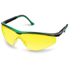 Protective glasses Kraftool Basic 110318, open type, anti -recovery, yellow
