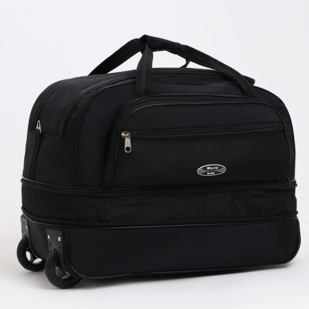 Road bag on wheels, a lightning department, with an increase, an outer pocket, black color-2