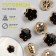 A set of buttons on the leg, d = 10 mm, 10 pcs, with sparkles, black/gold color