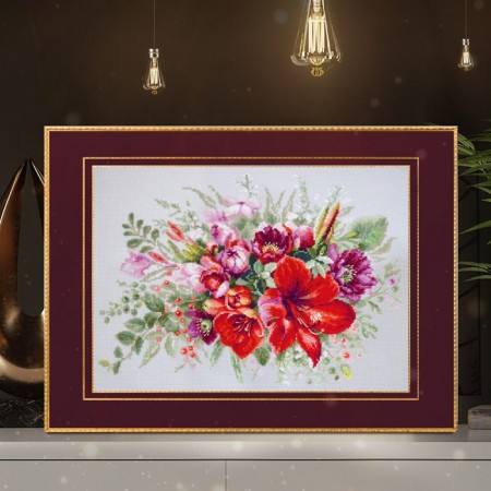 Embroidery Set "Bouquet with Amarillis" 36 x 27