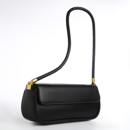 Female bag, baguette, on a magnet, black color-4