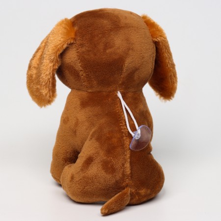 Soft toy "Dog", 19 cm, dark brown color-2