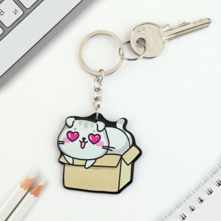 Acrylic key a keychain "Kotik", 7 x 12.5 cm-1