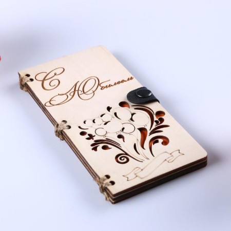 Wooden envelope "Happy anniversary!" handmade, light, balls, 16.5x8x0.9cm-1