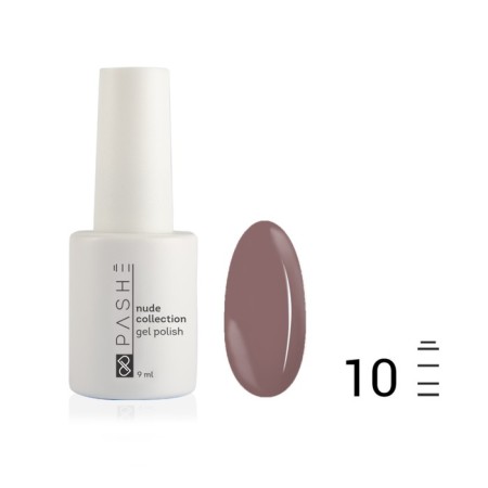 Pashe Nude Collection gel polish, No. 10 camouflage heat pink, 9 ml