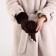Gloves are female, dimensionless, without insulation, brown color