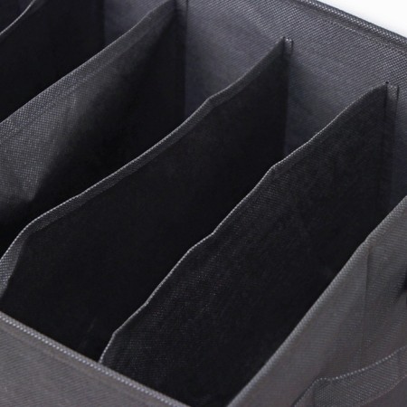 Organizer for storing linen "Smart", 6 departments, 44 × 29 × 22 cm, black color-3