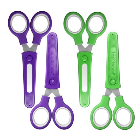 Children's scissors Erichkrause "Junior Protect", with a plastic cover and a personalized sticker, in a blister, mix-2