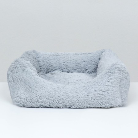 Sungory with a pillow square chubby "Belka", 45 x 45 x15 cm, fur, satin, periodkens, gray-1