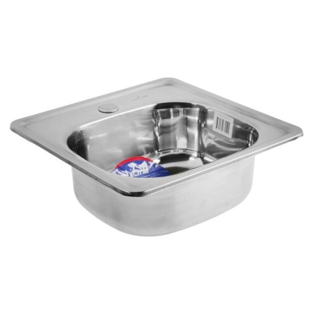 Kitchen sink Mixline 531266, mortise, thickness 0.6 mm, 38x38x15 cm, issue. 1 1/2 ", corrugations-1