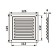Ventilation grate Zein Lux RM1212C, 125 x 125 mm, with a grid, metal, gray