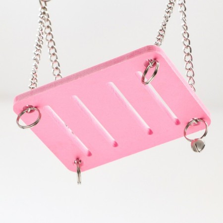 Swing for rodents "Pijon" on chains, 9 x 7 x 0.5 cm, plastic, pink-4