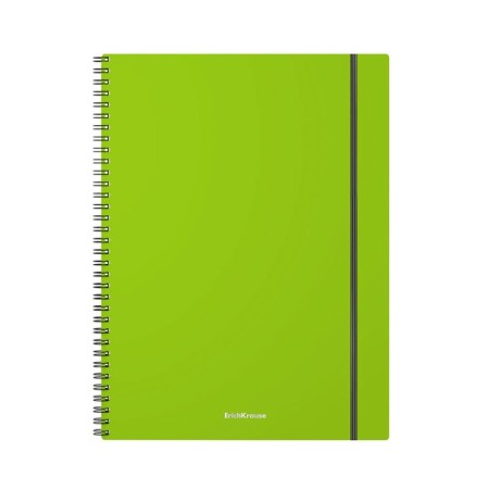 A4 notebook, 80 sheets in a cage on the crest Erichkrause Neon, plastic tellabox, offset block, whiteness 100%, mix-2