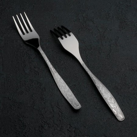 Dessert fork "Uralochka", h = 17.5 cm, thickness 2 mm, silver color