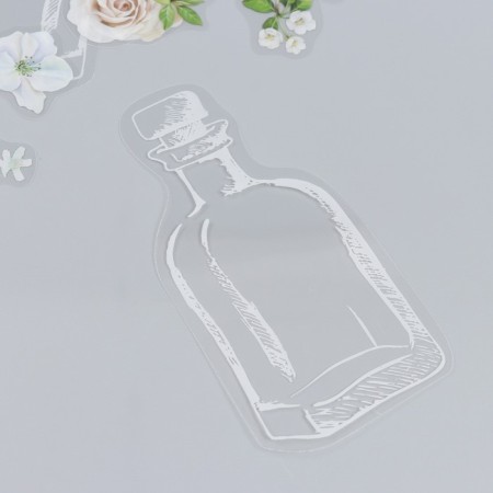 Stickers for creativity "White flowers in a bottle" set of 35 pcs 14x6.7 cm-2