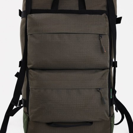 Tourist backpack, 100 l, lightning department, 3 outer pockets, Huntsman, Khaki color-5