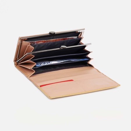 Women's wallet on magnets, beige color-2
