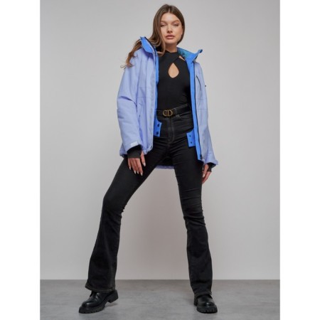 Ski jacket women's winter, size 44, purple color-14
