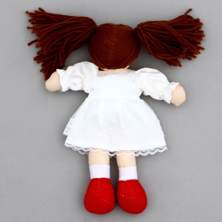 Soft toy "Doll" in a white dress, on a suspension, 25 cm-2